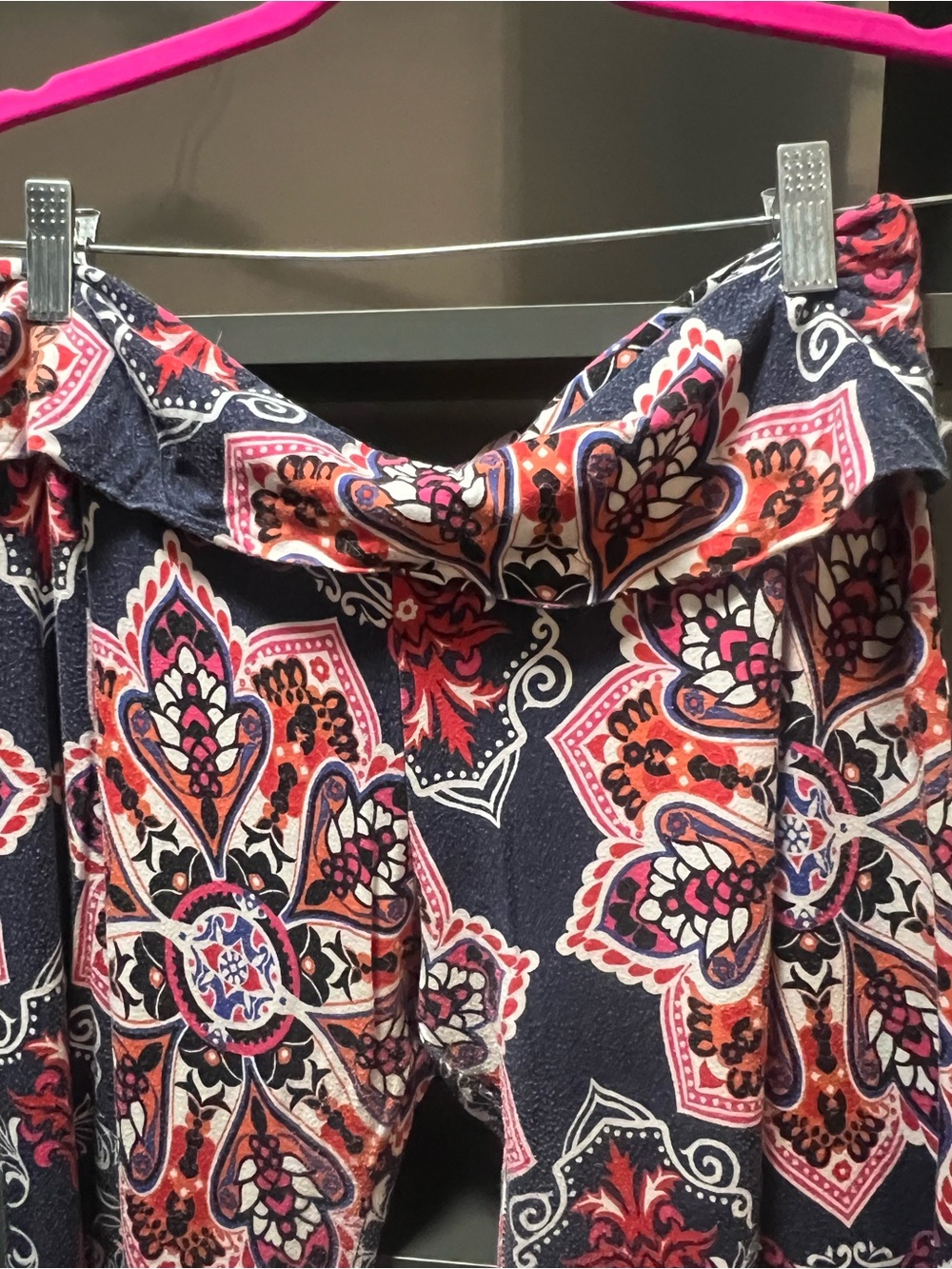 Boho Print Palazzo Pants - Navy Multi - Picture 4 of 8